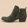 Ankle Boots Women's Vintage Style Side Zipper Slip-On Lightweight Casual Office Everyday