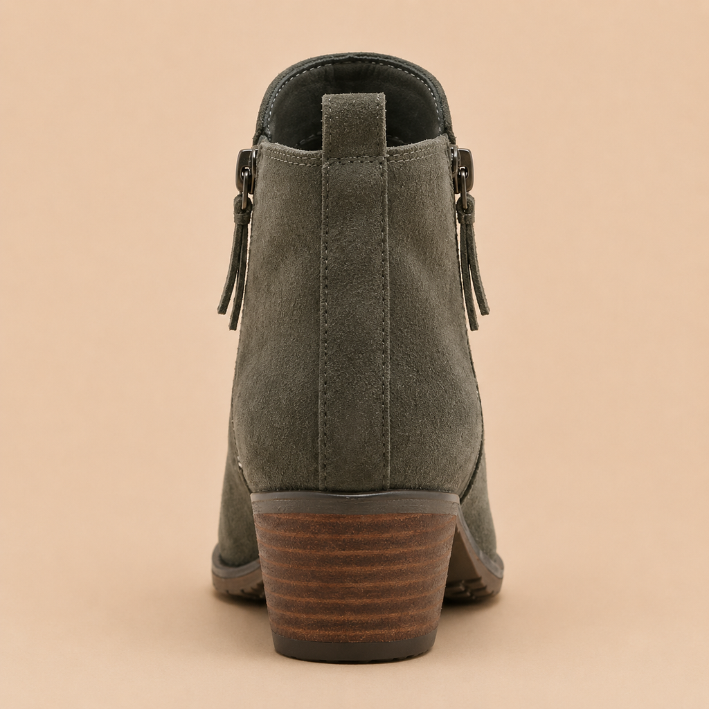 Ankle Boots Women's Vintage Style Side Zipper Slip-On Lightweight Casual Office Everyday