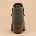 Ankle Boots Women's Vintage Style Side Zipper Slip-On Lightweight Casual Office Everyday