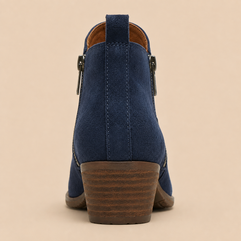 Ankle Boots Women's Vintage Style Side Zipper Slip-On Lightweight Casual Office Everyday