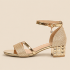 Block Heel Sandals Women's Open Toe Ankle Strap Party Evening Dress Shoes