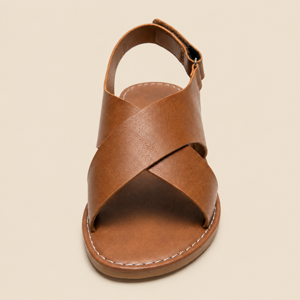 Leather Sandals Women's Open Toe Genuine Leather Non-Slip Sole Summer Casual Everyday